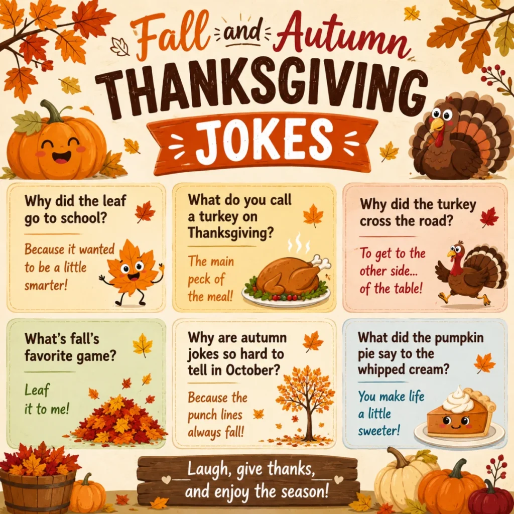 🍁 Fall and Autumn Thanksgiving Jokes
