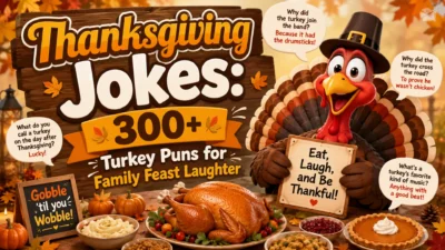 Thanksgiving Jokes 300+ Turkey Puns for Family Feast Laughter