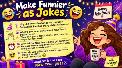 Make Funnier as Jokes graphic featuring humorous ideas for making everyday moments more entertaining