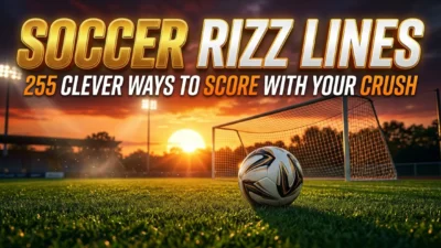 Soccer rizz lines featuring clever soccer-themed pickup lines to impress your crush and score romantic points.